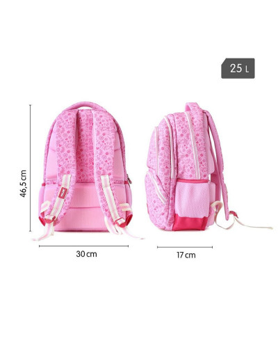Mochila escolar 4 cremalleras 48x34 serie Pink Flowers