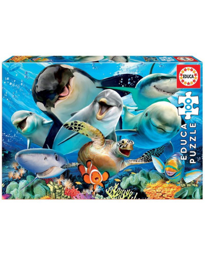 Puzzle 100 piezas selfie bajo el agua