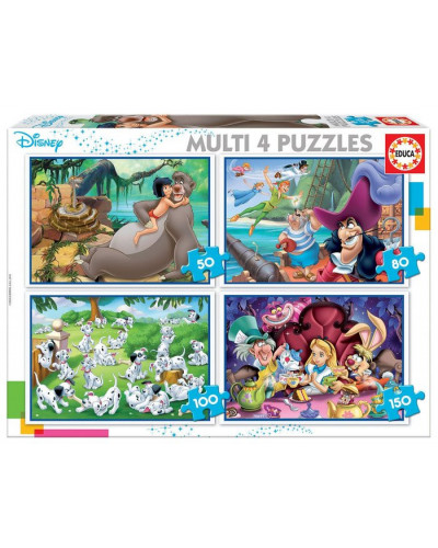 Puzzle 4 Disney progresivos 50, 80, 100 y 150 piezas variados