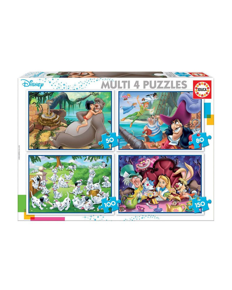 Puzzle 4 Disney progresivos 50, 80, 100 y 150 piezas variados