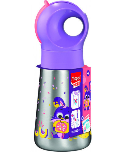 Botella infantil miniz botella acero inoxidable 350ml conej