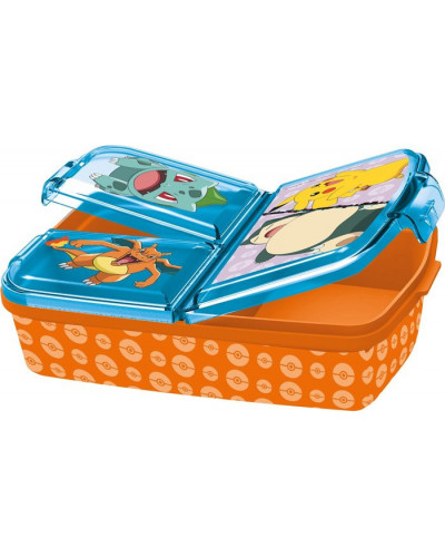Sandwichera plastico 3 departamentos pokemon