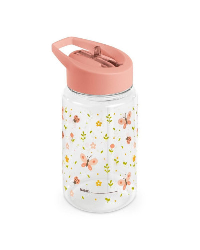 Botella infantil con pajita rígida Miniland Butterfly 450 ml