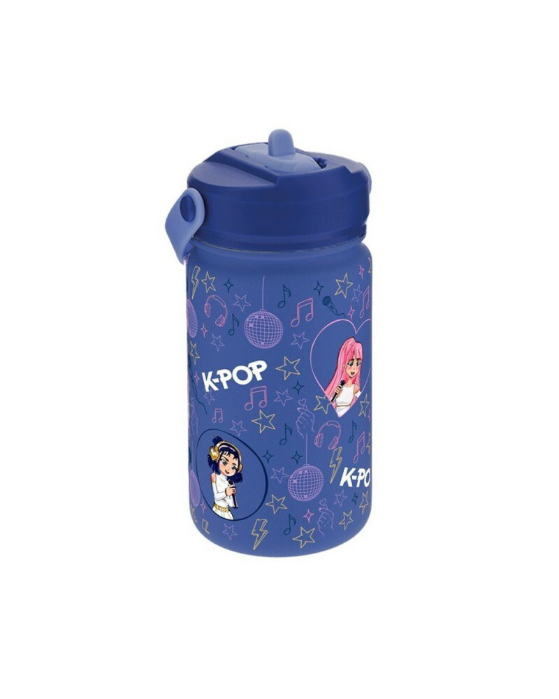 Botella térmica con pajita 330 ml Dark Blue K‑Pop